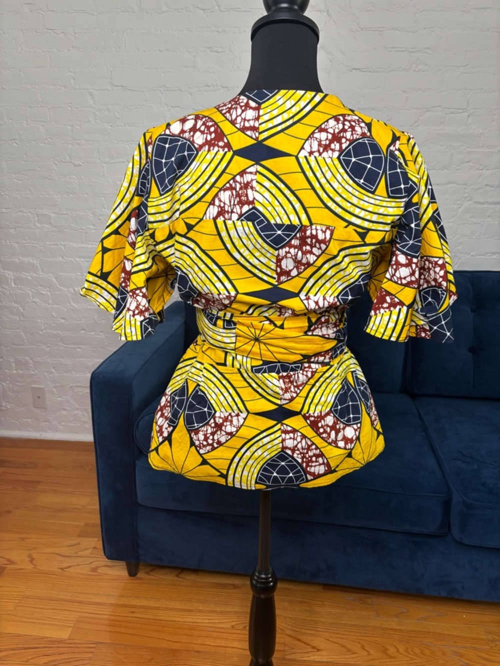 Suakoko Betty African Print Wrap Blouse with Tie Waist - XL - Picture 4 of 7